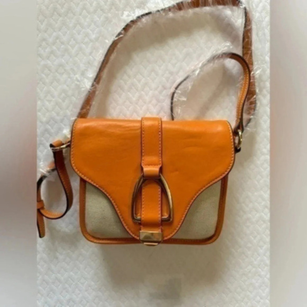 GILI Orange and Linen crossover bag.  Brand new